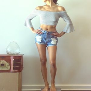 Off shoulder crop top
